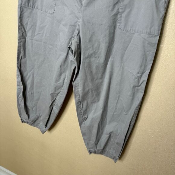 Eileen Fisher Pants Women's Large Gray Cropped Capri Pockets Drawstring - Picture 2 of 10